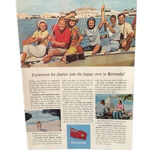 Vintage 1965 Bermuda Excitement for Charter Ad Advertisement